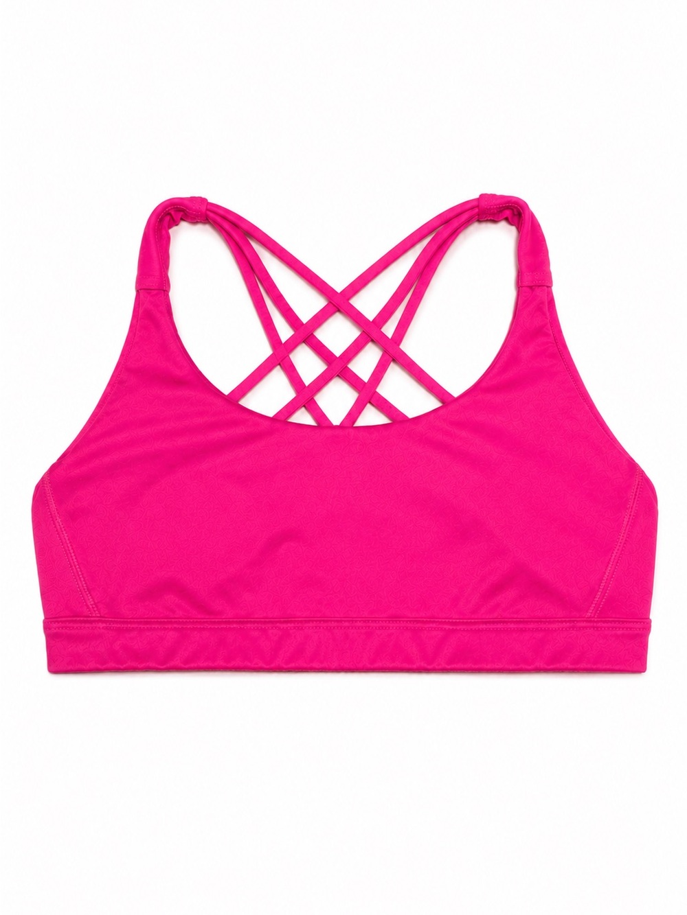 Victoria’s Secret Bikini Top XS/S Hot Pink Strappy Criss Cross Swim Top EUC